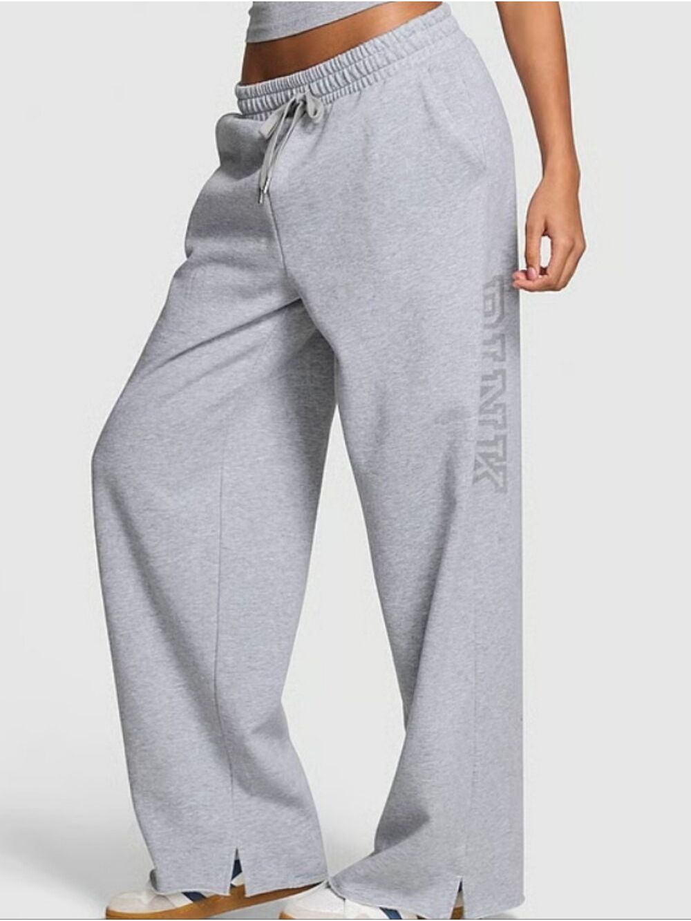 VS PINK Campus Fleece Wide-Leg Split-Hem Sweatpants Sz XS Short